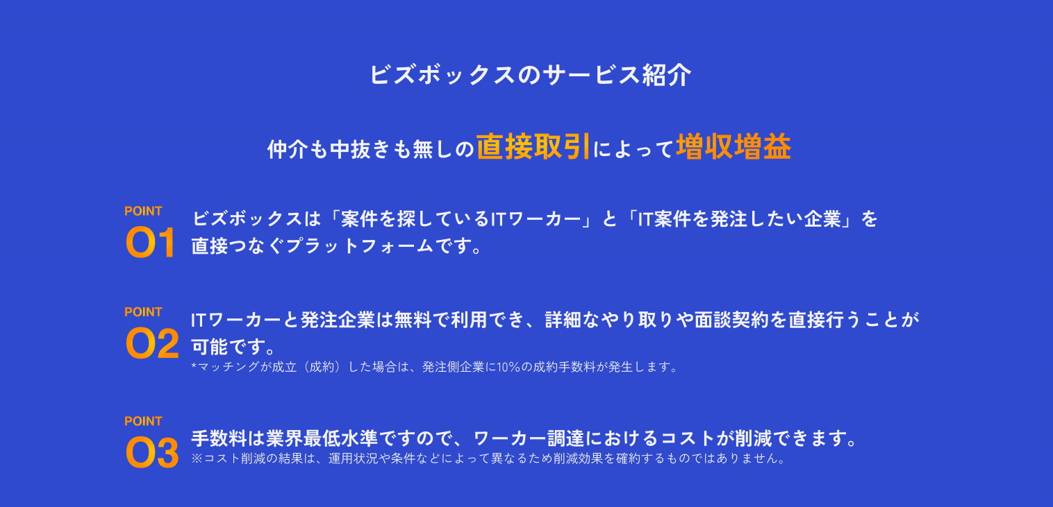 ビズボックスのサービス内容